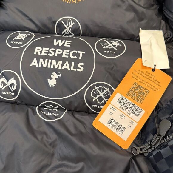 Save The Duck Alas Damy19 Black Checkered Quilted Puffer Women's NWT! Sz 2/M - Picture 16 of 16